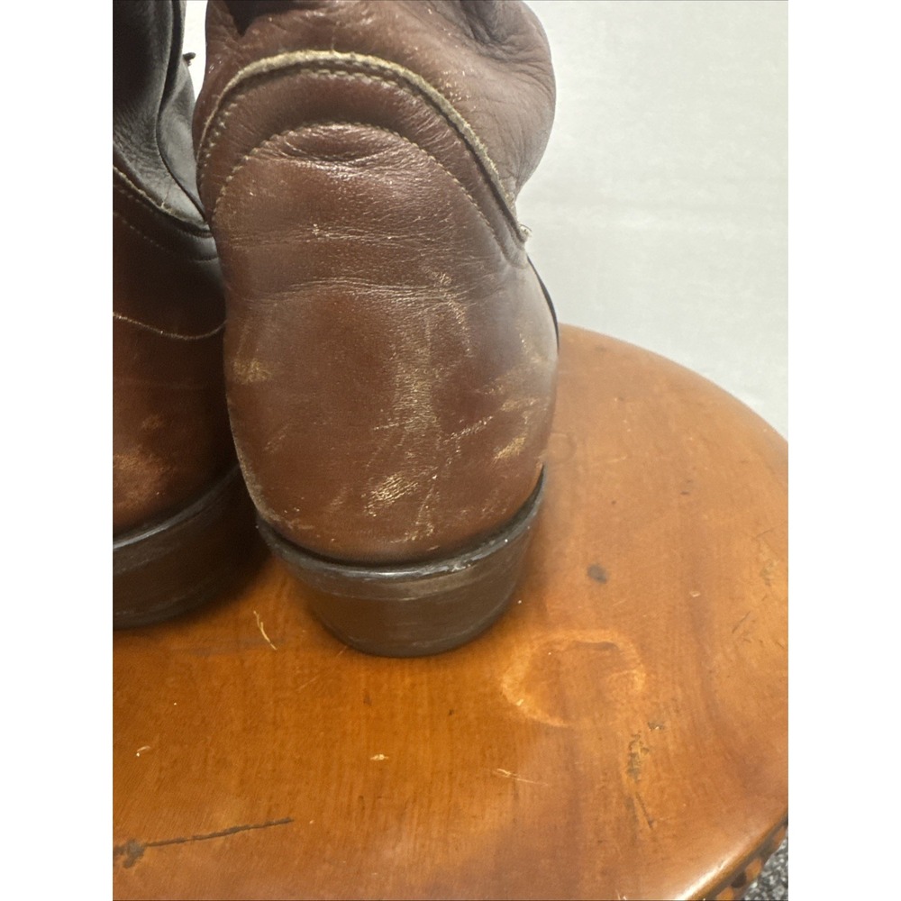 Vintage Tony Lama Brown Western Cowboy Boots Style 5084 Men's 11 E Made In USA - Picture 5 of 7